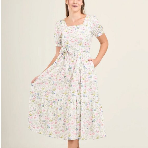 MOME Brand Custom Botanical Print Mid Dress Size M - Picture 10 of 10